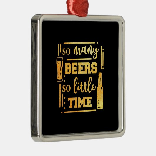 Bier drinker zoveel bier metalen ornament (Rechts)