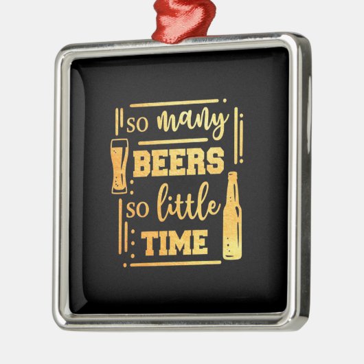 Bier drinker zoveel bier metalen ornament (Links)