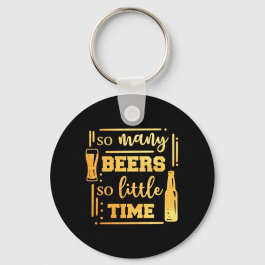 Bier drinker zoveel bier sleutelhanger (Voorkant)