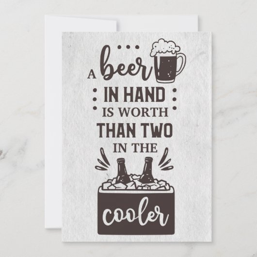 Bier drinkt een biertje in de hand is de moeite wa kaart (Voorkant)