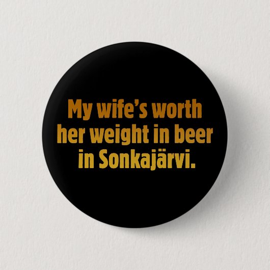 Bier Echtgenoot Zwarte Knoop Ronde Button 5,7 Cm (Voorkant)