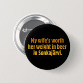 Bier Echtgenoot Zwarte Knoop Ronde Button 5,7 Cm (Voorkant /achterkant)