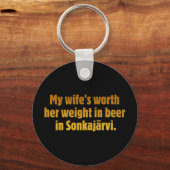 Bier echtgenoot zwarte sleutelhanger (Voorkant)