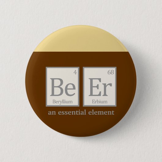 Bier, een essentieel element ronde button 5,7 cm (Voorkant)