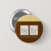 Bier, een essentieel element ronde button 5,7 cm (Voorkant /achterkant)