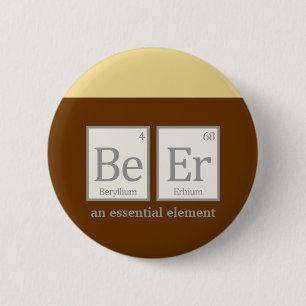 Bier, een essentieel element ronde button 5,7 cm