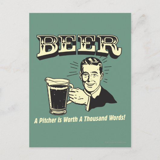 Bier: Een pitcher is 1000 woorden waard Briefkaart (Voorkant)