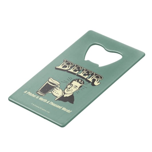 Bier: Een pitcher is 1000 woorden waard Creditkaart Flessenopener (Voorkant Gekanteld)