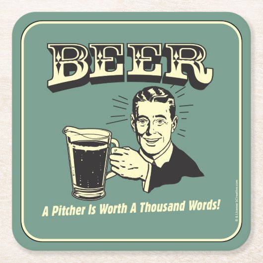 Bier: Een pitcher is 1000 woorden waard Kartonnen Onderzetters (Voorkant)