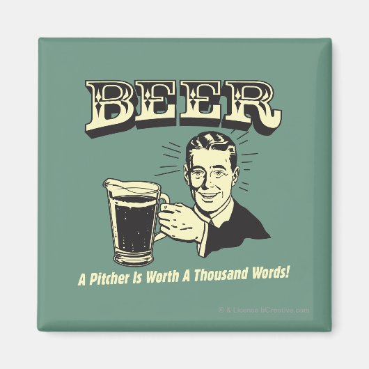 Bier: Een pitcher is 1000 woorden waard Magneet (Voorkant)
