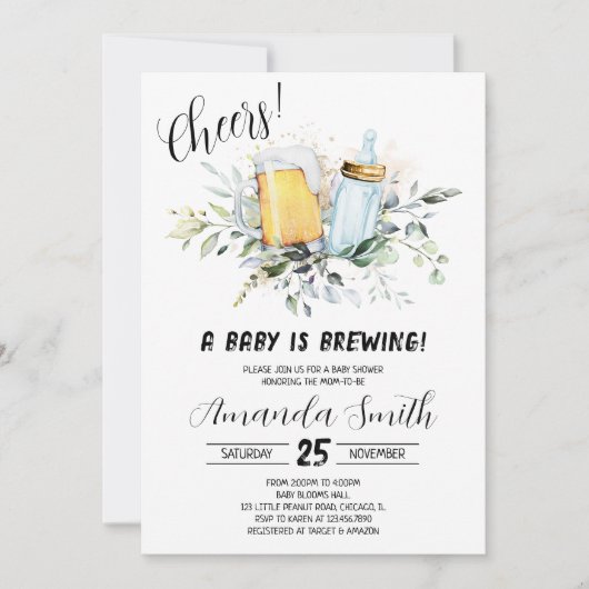 Bier en Baby shower Kaart (Voorkant)
