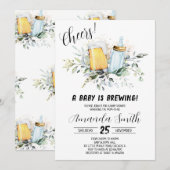 Bier en Baby shower Kaart (Voorkant / Achterkant)