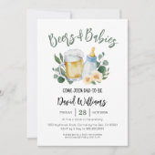 Bier en baby's Groen Baby shower Uitnodiging (Voorkant)