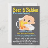 Bier en baby's papa-to-be Baby shower-uitnodiging Kaart (Voorkant)