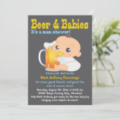 Bier en baby's papa-to-be Baby shower-uitnodiging Kaart (Staand voorkant)