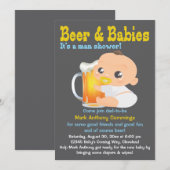 Bier en baby's papa-to-be Baby shower-uitnodiging Kaart (Voorkant / Achterkant)