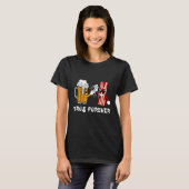 Bier en Bacon Bros Forever brinker Gri T-shirt (Voorkant volledig)
