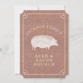 Bier en Bacon Brunch  Varkenland Rustic Kaart (Voorkant)