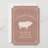 Bier en Bacon Brunch  Varkenland Rustic Kaart (Voorkant)
