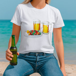 Bier en barbecue vrouwen t-shirt