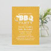 Bier en BBQ 50e verjaardag Kaart (Staand voorkant)