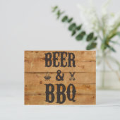 Bier en BBQ Briefkaart (Staand voorkant)