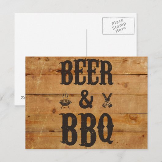 Bier en BBQ Briefkaart (Voorkant / Achterkant)