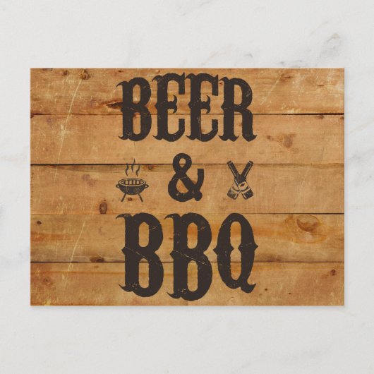 Bier en BBQ Briefkaart (Voorkant)