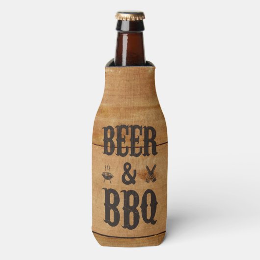 Bier en BBQ Flesjeskoeler (Fles Voorkant)