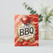 Bier en BBQ gaan samen Briefkaart (Staand voorkant)