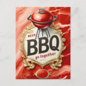 Bier en BBQ gaan samen Briefkaart (Voorkant)