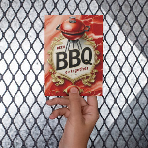 Bier en BBQ gaan samen Briefkaart