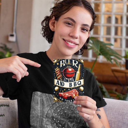 Bier en BBQ gaan samen Briefkaart