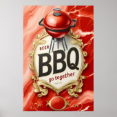 Bier en BBQ gaan samen Poster (Voorkant)