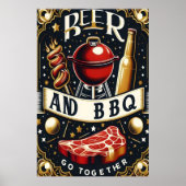 Bier en BBQ gaan samen Poster (Voorkant)