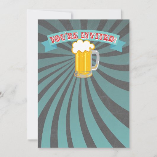 Bier en BBQ Party Koppels Douche Uitnodiging (Achterkant)