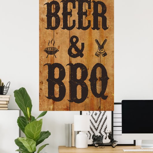 Bier en BBQ Poster (Thuiskantoor)