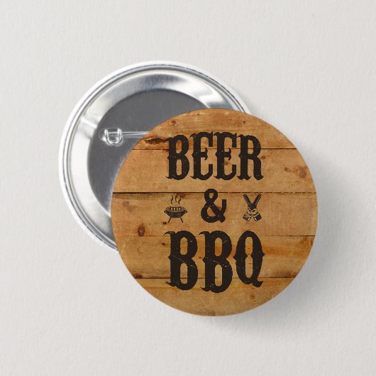 Bier en BBQ Ronde Button 5,7 Cm (Voorkant /achterkant)