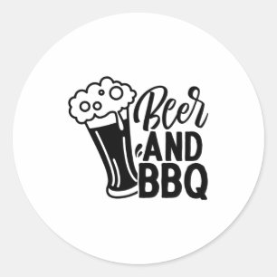 Bier en BBQ Ronde Sticker