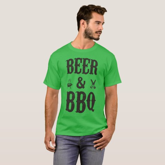 Bier en BBQ T-shirt (Voorkant volledig)