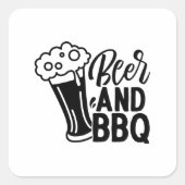 Bier en BBQ Vierkante Sticker (Voorkant)