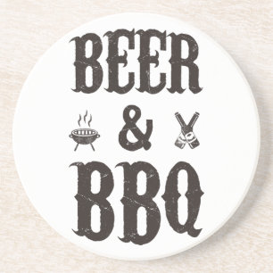 Bier en BBQ Zandsteen Onderzetter