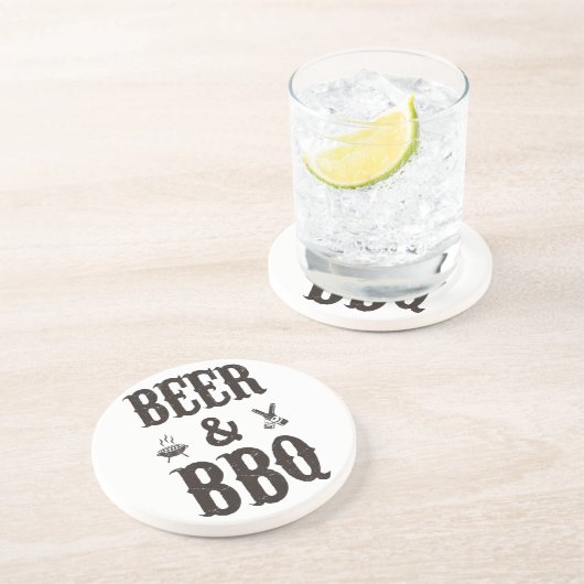 Bier en BBQ Zandsteen Onderzetter (Zijkant)