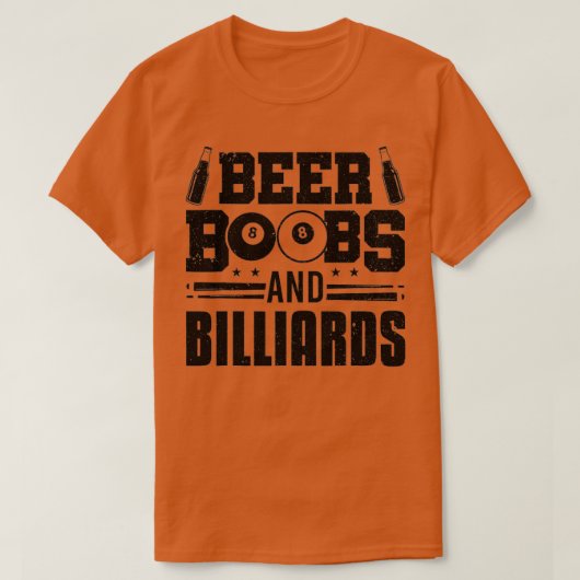 Bier en Billiards Pool Player Billightspeler T-shirt (Design voorkant)