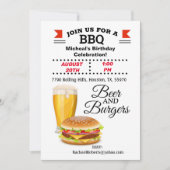 Bier en brandweermannen BBQ - uitnodiging van afge (Voorkant)