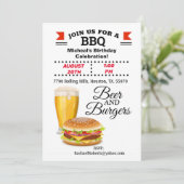 Bier en brandweermannen BBQ - uitnodiging van afge (Staand voorkant)