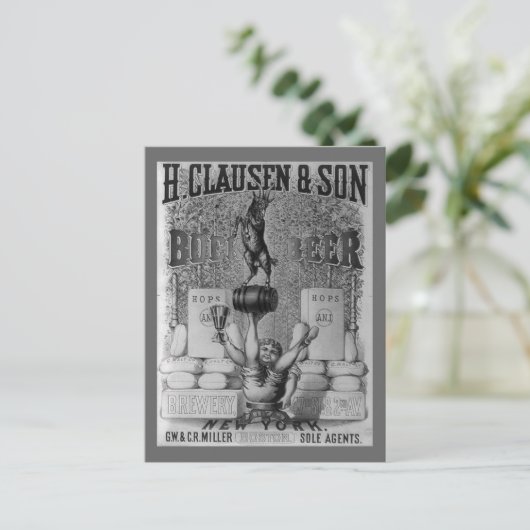bier en briefkaart (Staand voorkant)