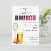 Bier en Bubbly Brunch Koppels Douche Kaart (Staand voorkant)