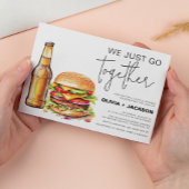 Bier en Burger Grappige Casual Koppels Douche Kaart