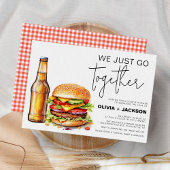 Bier en Burger Grappige Casual Koppels Douche Kaart